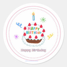 Alles Gute zum Geburtstag Aufkleber süße Torte Luf