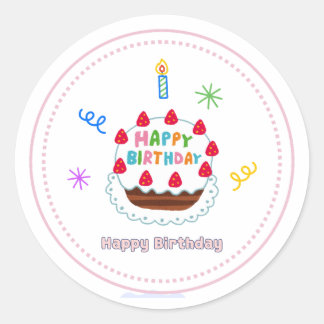 Alles Gute zum Geburtstag Aufkleber süße Torte Luf