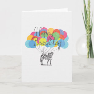Alles Gute zum Geburtstag aus einem Zebra mit Ball Karte