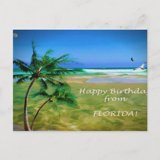 Alles Gute zum Geburtstag aus Florida Postkarte (Vorderseite)