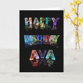 Alles Gute zum Geburtstag Ava Karte (Gelbe Blume)