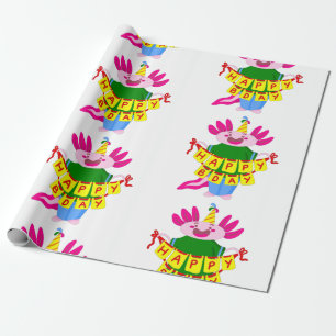 Alles Gute zum Geburtstag Axolotl Geschenkpapier