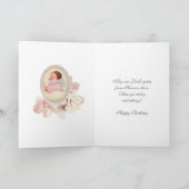 Alles Gute zum Geburtstag Baby Mädchen Engel Relig Karte (Innenseite)