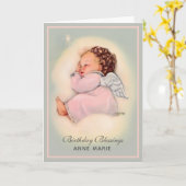 Alles Gute zum Geburtstag Baby Mädchen Engel Relig Karte (Gelbe Blume)