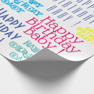 Alles Gute zum Geburtstag Baby Personalisierter Na Geschenkpapier