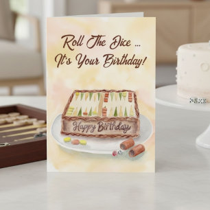 Alles Gute zum Geburtstag Backgammon Schokoladenku Karte