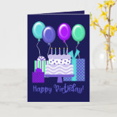 Alles Gute zum Geburtstag! | Ballons, Geschenke un Karte (Gelbe Blume)