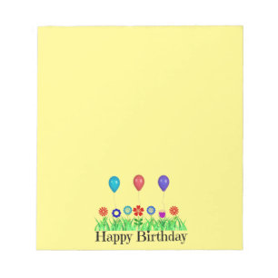 Alles Gute zum Geburtstag, Ballons Notizblock