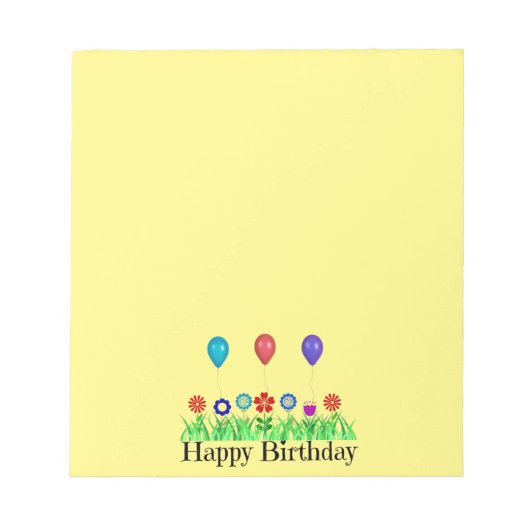 Alles Gute zum Geburtstag, Ballons Notizblock (Vorderseite)
