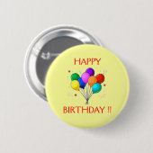 ALLES GUTE ZUM GEBURTSTAG BALOONS. BUTTON (Vorne & Hinten)