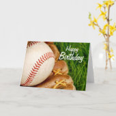 Alles Gute zum Geburtstag Baseball mit Mitt Karte (Gelbe Blume)