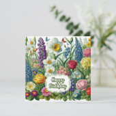 Alles Gute zum Geburtstag Beautiful Garden Blume Karte (Stehend Vorderseite)