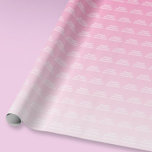 Alles Gute zum Geburtstag & Beliebiger Name Hell Geschenkpapier