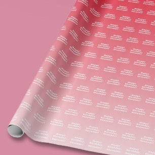 Alles Gute zum Geburtstag & Beliebiger Name   Rote Geschenkpapier