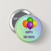Alles Gute zum Geburtstag, beliebtes Design,  Button (Vorne & Hinten)