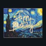 Alles Gute zum Geburtstag! Beliebtes Kunstwerk, St Postkarte<br><div class="desc">Herzlichen Glückwunsch zum Geburtstag. Vincent van Gogh's berühmtes Gemälde,  Starry Night.</div>