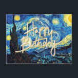 Alles Gute zum Geburtstag! Beliebtes Kunstwerk, St Postkarte<br><div class="desc">Herzlichen Glückwunsch zum Geburtstag. Vincent van Gogh's berühmtes Gemälde,  Starry Night.</div>