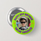 Alles Gute zum Geburtstag Benutzerdefiniertes Foto Button (Vorne & Hinten)
