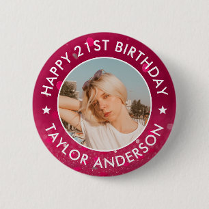 Alles Gute zum Geburtstag Benutzerdefiniertes Foto Button