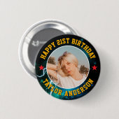 Alles Gute zum Geburtstag Benutzerdefiniertes Foto Button (Vorne & Hinten)
