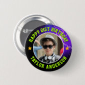 Alles Gute zum Geburtstag Benutzerdefiniertes Foto Button (Vorne & Hinten)
