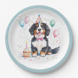 Alles Gute zum Geburtstag Berner Sennenhund Pappteller