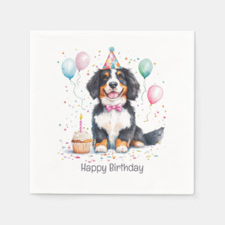 Alles Gute zum Geburtstag Berner Sennenhund Serviette