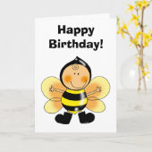 Alles Gute zum Geburtstag! (Bienenkostüm) Karte (Gelbe Blume)