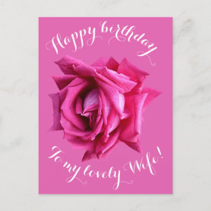 Alles Gute zum Geburtstag bis zur Ehefrau Rosa Ros Postkarte