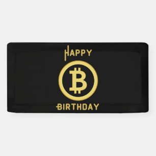 Alles Gute zum Geburtstag Bitcoin Gold 2x1 Vinyl B Banner
