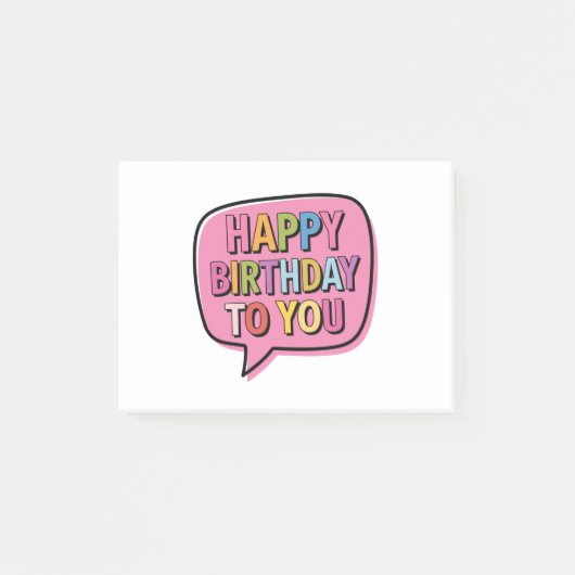Alles Gute zum Geburtstag Blase Post-it Klebezettel (Vorderseite)