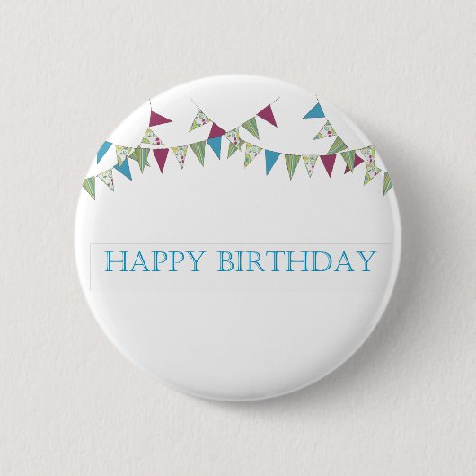 Alles Gute zum Geburtstag - Blau Button (Vorderseite)