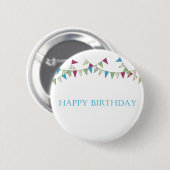Alles Gute zum Geburtstag - Blau Button (Vorne & Hinten)