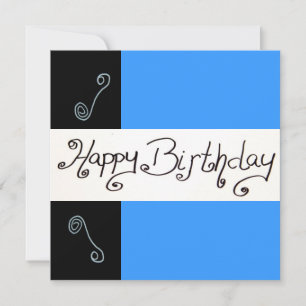 Alles Gute zum Geburtstag blau Einladung