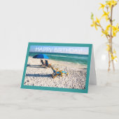 Alles Gute zum Geburtstag! - Blaue Liegestühle - S Karte (Gelbe Blume)