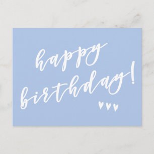 Alles Gute zum Geburtstag! Blue Brush Script Postkarte