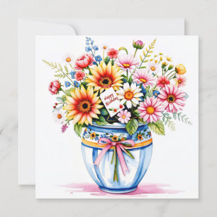 Alles Gute zum Geburtstag & Blumenstrauß Feiertags Feiertagskarte