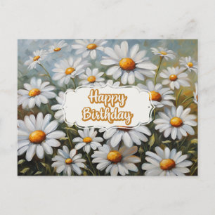 Alles Gute zum Geburtstag Blüten-Daisy-Blumen  Postkarte