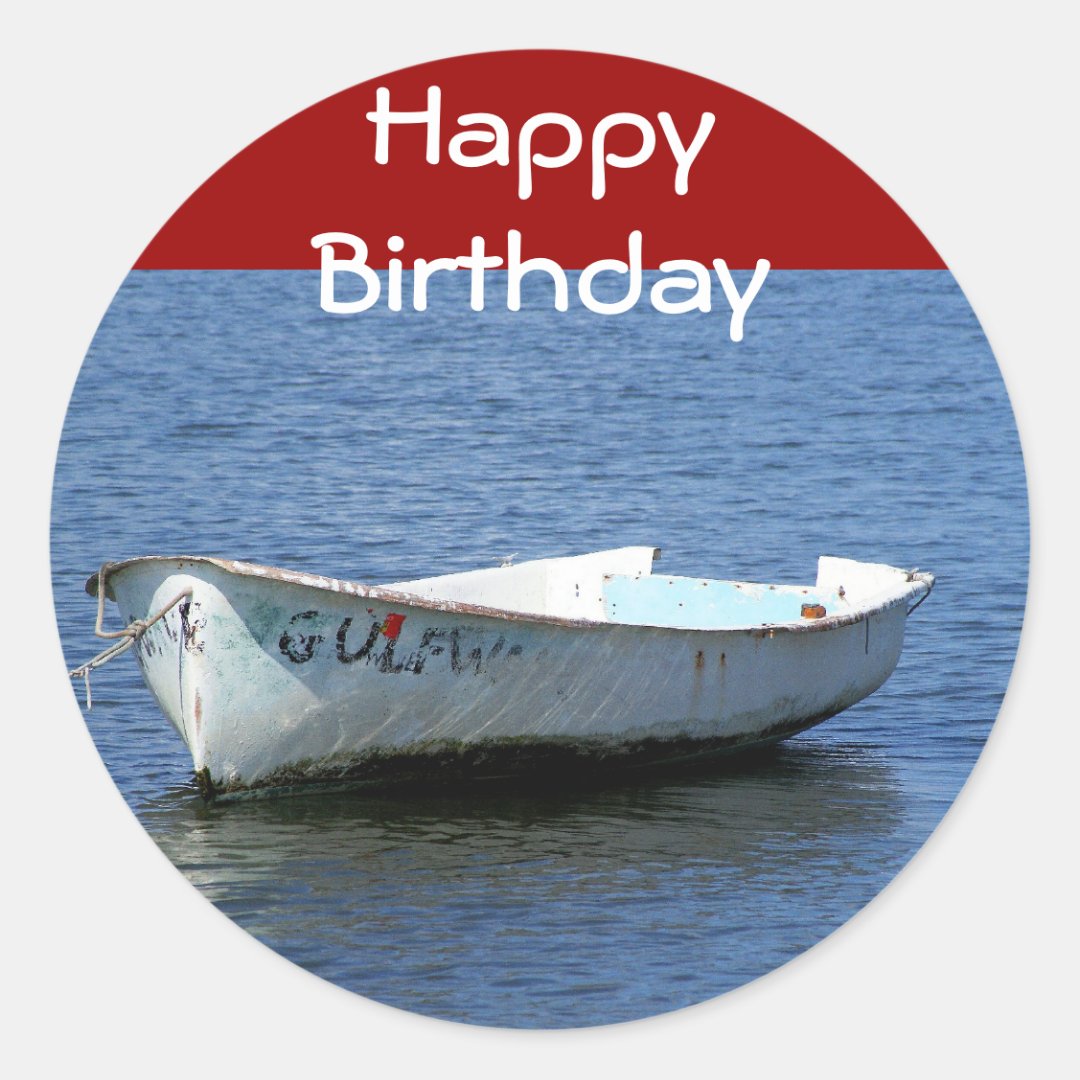 Alles Gute zum Geburtstag, Boot Runder Aufkleber Zazzle.de