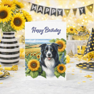 Alles Gute zum Geburtstag Border Collie  Karte