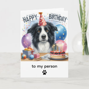 Alles Gute zum Geburtstag Border Collie vom Hund  Karte