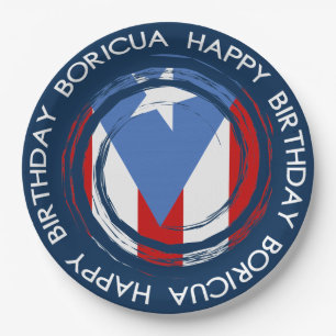 Alles Gute zum Geburtstag Boricua, Puerto- Pappteller