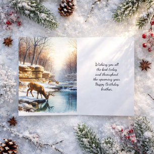 Alles Gute zum Geburtstag Bruder Hirsch Bock Karte