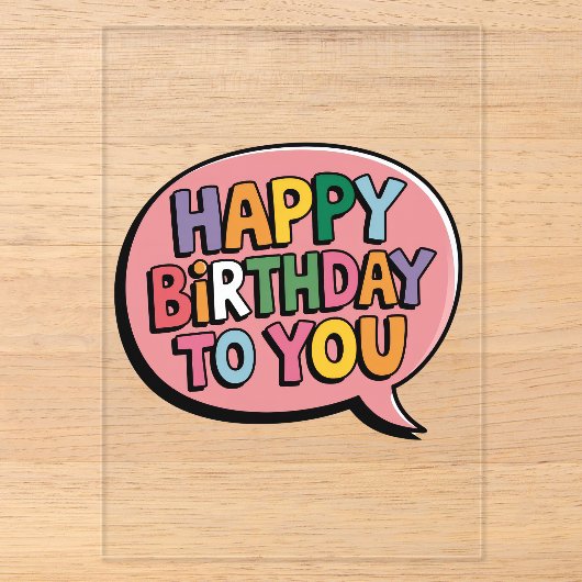 Alles Gute zum Geburtstag Bubble Acryleinladungen (Vorderseite)