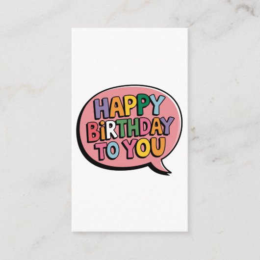 Alles Gute zum Geburtstag Bubble Begleitkarte (Vorderseite)
