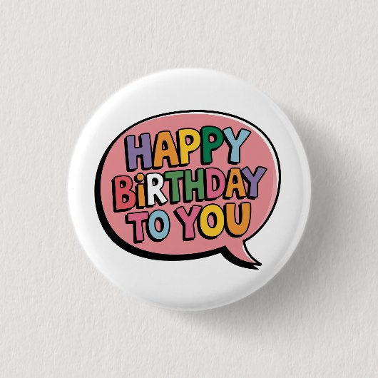 Alles Gute zum Geburtstag Bubble Button (Vorderseite)