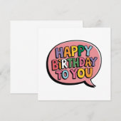 Alles Gute zum Geburtstag Bubble Einladung (Vorne/Hinten)