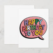 Alles Gute zum Geburtstag Bubble Einladung (Vorne/Hinten)