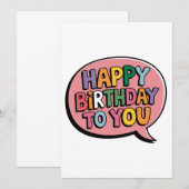 Alles Gute zum Geburtstag Bubble Einladung (Vorne/Hinten)
