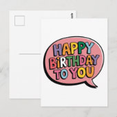 Alles Gute zum Geburtstag Bubble Postkarte (Vorne/Hinten)